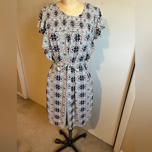 Darling flutter sleeve tie waist  flowy summer dress